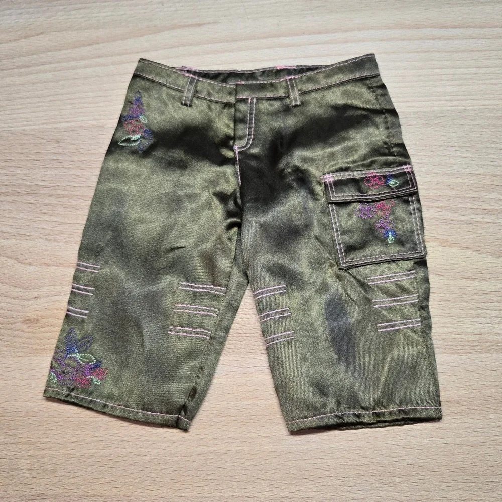 American Girl Marisol Luna Cargo Pants Olive Green Pink Floral Embroidery 2005
